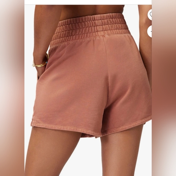 Spiritual Gangster Athletic Shorts With Pockets in A Rust Color - Picture 4 of 9
